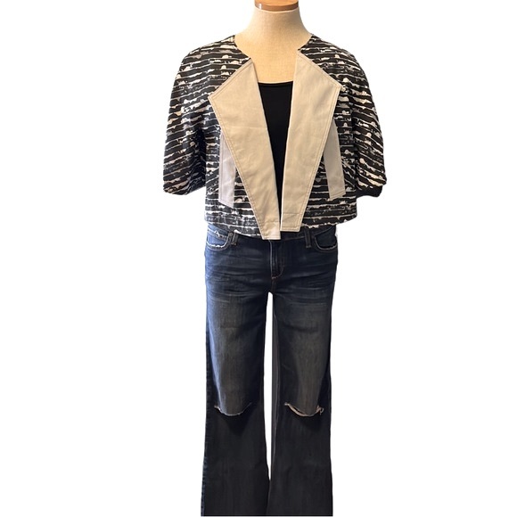 Marc by Marc Jacobs Cropped Print Blazer Jacket, Small - Picture 5 of 14